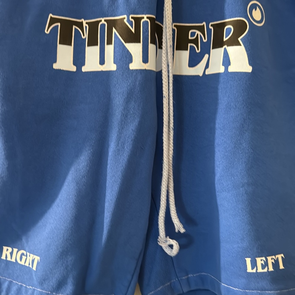 Tinder Boxing Athletic Shorts Drawstring Swipe Left / Right Dating App Small - Picture 4 of 5